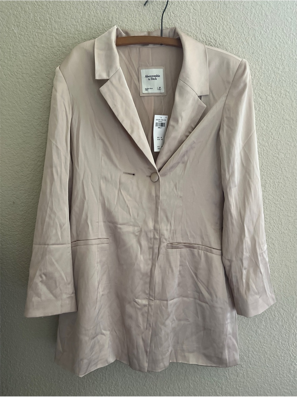 New Abercrombie & Fitch Champagne Satin Blazer Dress Women’s Size Small Petite